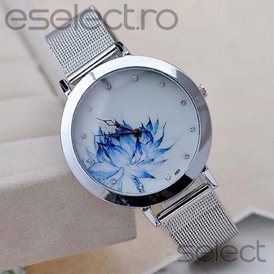 Ceas Dama Quartz Blue Bloom