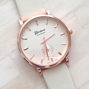 Ceas Dama Quartz Geneva Platinum Chic-alb