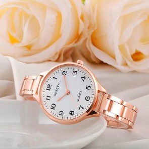 Ceas Dama Quartz Geneva Di Moda-rose gold-alb