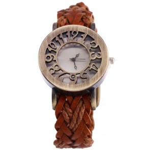 Ceas Dama Quartz Leather Vintage Braid