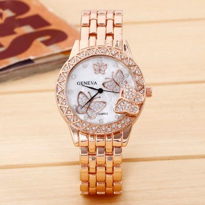 Ceas Dama Quartz Geneva Crystal Butterfly