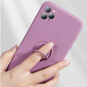 Husa silicon compatibila cu iPhone 12 Pro Max cu inel rotativ eSelect lila