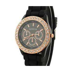 Ceas Dama Quartz Geneva Rose Gold Diamond 