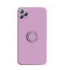 Husa silicon compatibila cu iPhone 12 cu inel rotativ eSelect lila