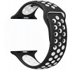 Bratara silicon compatibila Apple Watch 1/2/3/4, 42/44 mm, M/L, 8013ACS-negru-alb