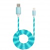Cablu de date si incarcare iluminat led pentru Apple 1m 13012CBL-albastru