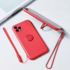 Husa silicon compatibila cu iPhone 12 Pro cu inel rotativ eSelect rosu